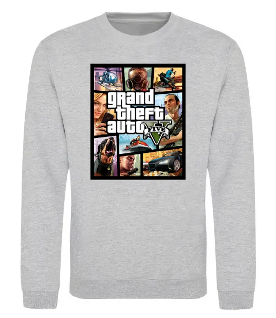 Свитшот GTA 5 Poster Серый меланж фото