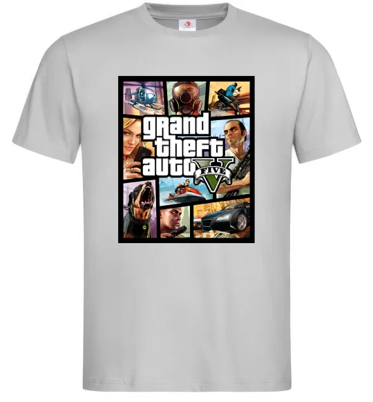 Мужская футболка GTA 5 Poster Серый фото
