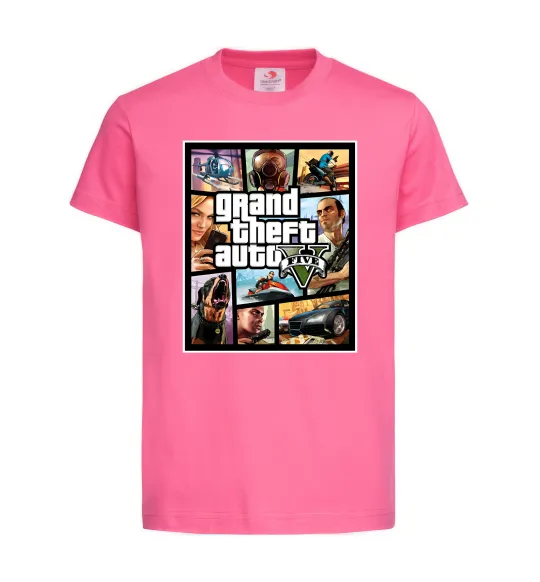 Детская футболка GTA 5 Poster Ярко-розовый фото