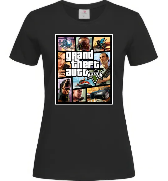 Женская футболка GTA 5 Poster Черный фото