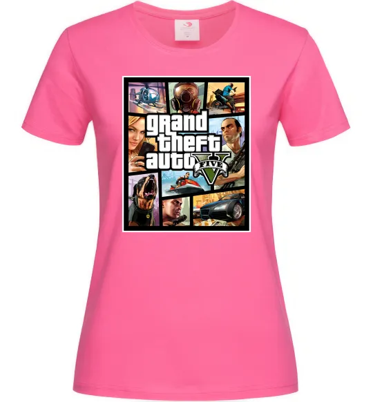 Женская футболка GTA 5 Poster Ярко-розовый фото