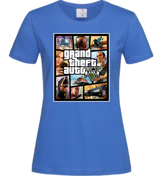 Женская футболка GTA 5 Poster Ярко-синий фото