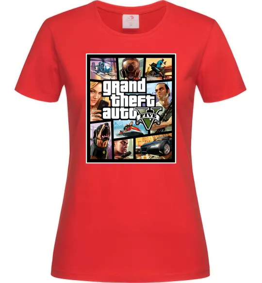 Женская футболка GTA 5 Poster Красный фото