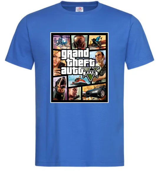 Мужская футболка GTA 5 Poster Ярко-синий фото