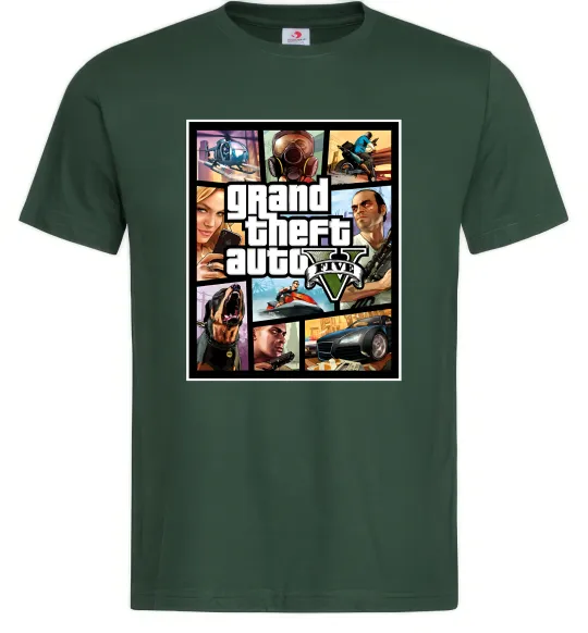 Мужская футболка GTA 5 Poster Темно-зеленый фото