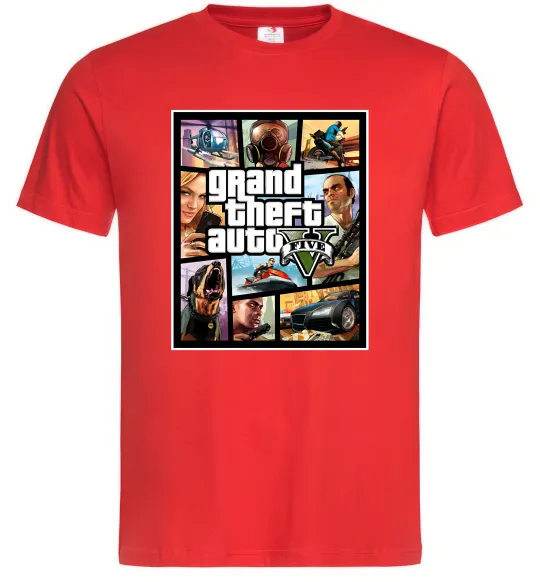 Мужская футболка GTA 5 Poster Красный фото