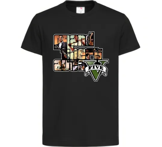 Дитяча футболка Grand Theft Auto 5 Чорний фото