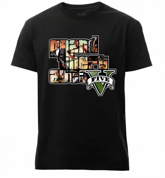 Чоловіча преміум футболка Grand Theft Auto 5 Чорний фото