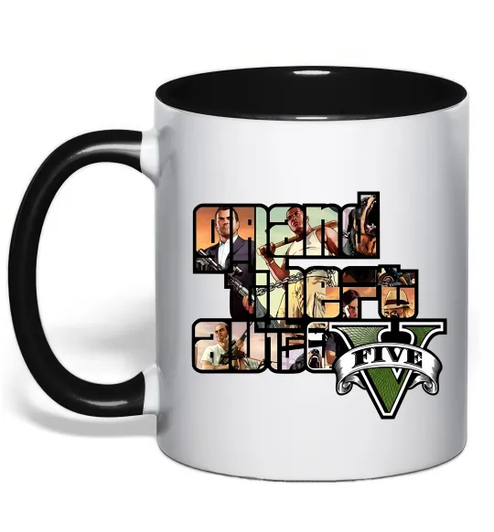 Чашка с цветной ручкой Grand Theft Auto 5 Черный фото