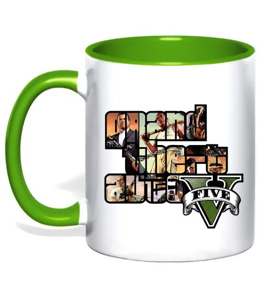 Чашка с цветной ручкой Grand Theft Auto 5 Зеленый фото
