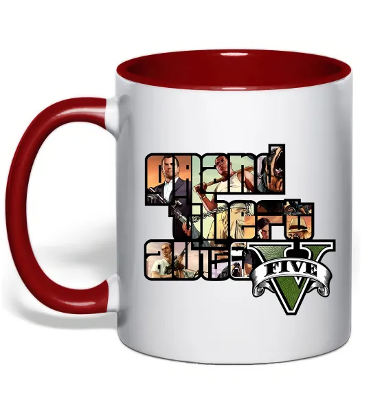 Чашка с цветной ручкой Grand Theft Auto 5 Красный фото