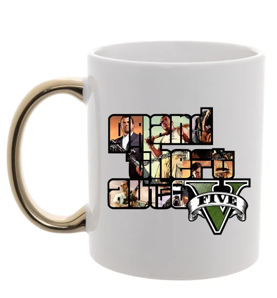 Чашка с цветной ручкой Grand Theft Auto 5 Золото фото
