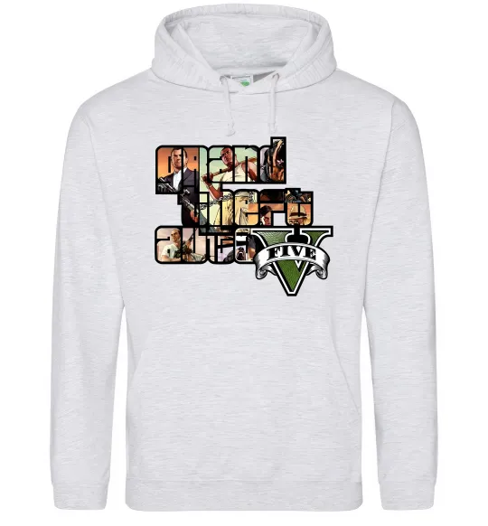 Чоловіча толстовка (худі) Grand Theft Auto 5 Сірий меланж фото