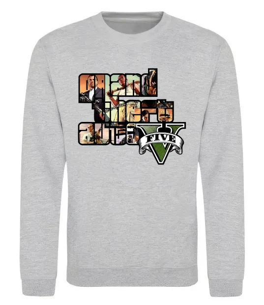 Свитшот Grand Theft Auto 5 Серый меланж фото