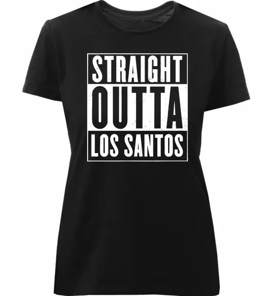 Женская премиум футболка Straight Outta Los Santos Черный фото