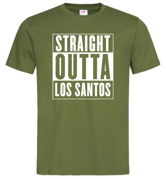 Мужская футболка Straight Outta Los Santos Оливковый фото