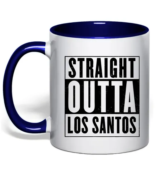 Чашка с цветной ручкой Straight Outta Los Santos Глубокий темно-синий фото