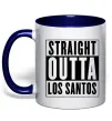 Чашка с цветной ручкой Straight Outta Los Santos Глубокий темно-синий фото