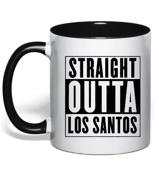Чашка с цветной ручкой Straight Outta Los Santos Черный фото