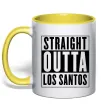 Чашка з кольоровою ручкою Straight Outta Los Santos Лимонний фото