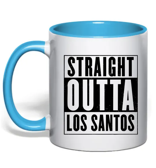 Чашка с цветной ручкой Straight Outta Los Santos Голубой фото