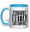 Чашка с цветной ручкой Straight Outta Los Santos Голубой фото