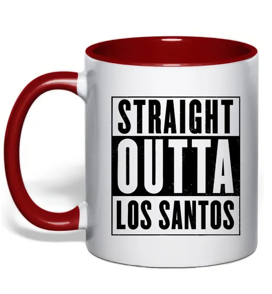 Чашка с цветной ручкой Straight Outta Los Santos Красный фото