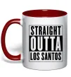 Чашка с цветной ручкой Straight Outta Los Santos Красный фото