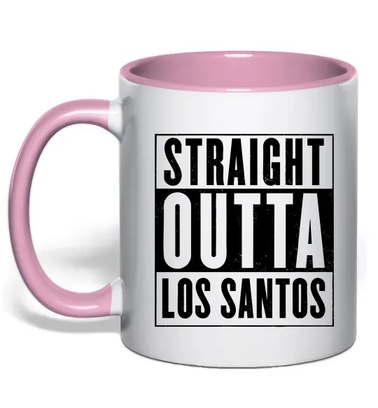 Чашка с цветной ручкой Straight Outta Los Santos Нежно розовый фото