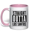 Чашка с цветной ручкой Straight Outta Los Santos Нежно розовый фото
