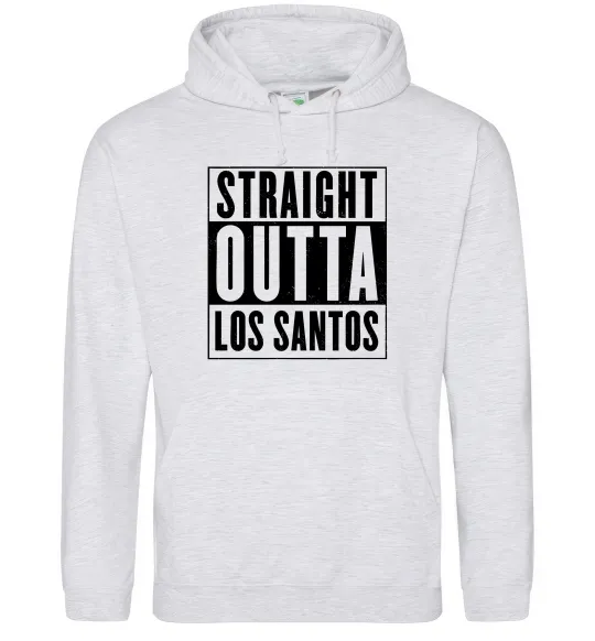 Мужская толстовка (худи) Straight Outta Los Santos Серый меланж фото