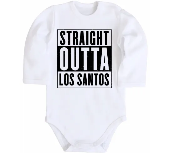 Детский боди Straight Outta Los Santos Белый фото