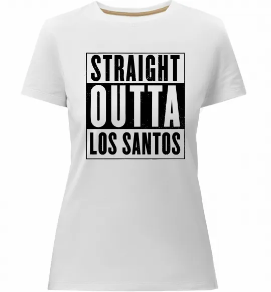 Женская премиум футболка Straight Outta Los Santos Белый фото
