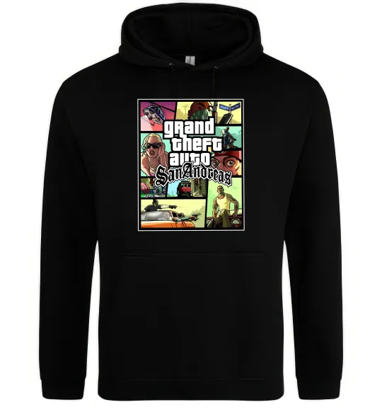 Мужская толстовка (худи) San Andreas Черный фото