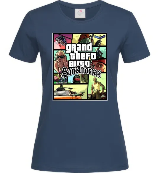Жіноча футболка San Andreas Темно-синій фото