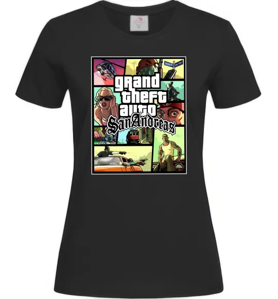 Жіноча футболка San Andreas Чорний фото