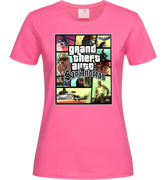 Жіноча футболка San Andreas Яскраво-рожевий фото