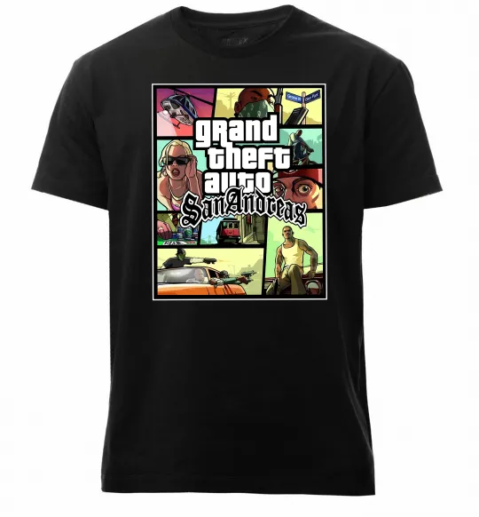 Чоловіча преміум футболка San Andreas Чорний фото