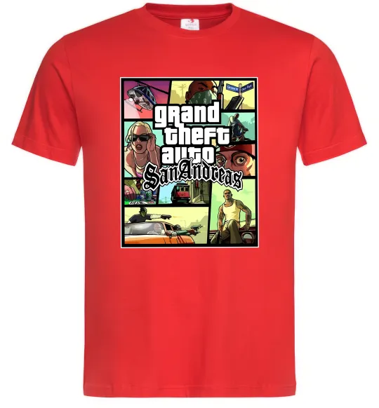 Мужская футболка San Andreas Красный фото