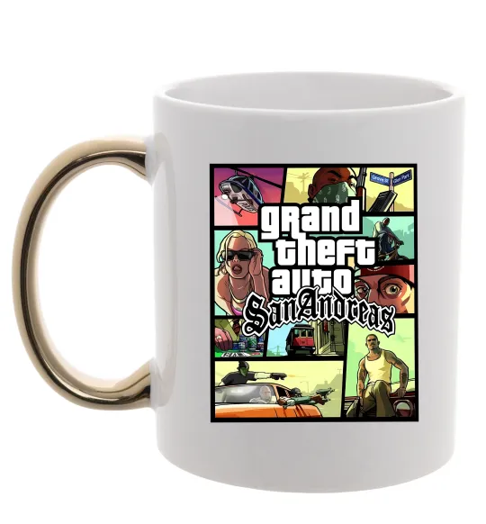 Чашка з кольоровою ручкою San Andreas Золото фото