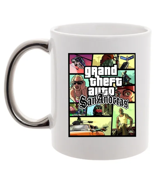 Чашка з кольоровою ручкою San Andreas Срібло фото