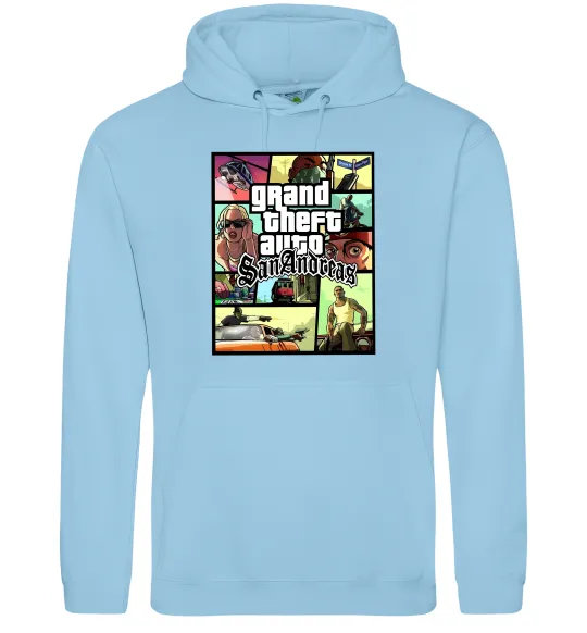 Чоловіча толстовка (худі) San Andreas Блакитний фото