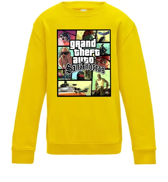 Детский Свитшот San Andreas Солнечно желтый фото