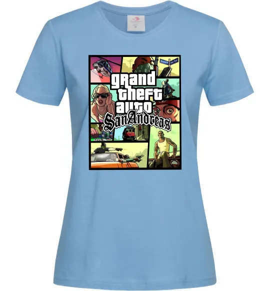 Жіноча футболка San Andreas Блакитний фото