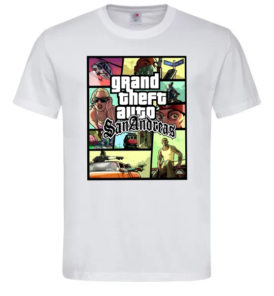 Мужская футболка San Andreas Белый фото
