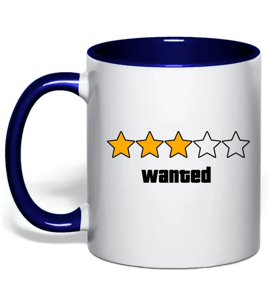 Чашка з кольоровою ручкою Wanted GTA Глибокий темно-синій фото