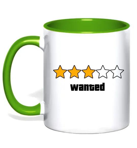 Чашка з кольоровою ручкою Wanted GTA Лаймовий фото