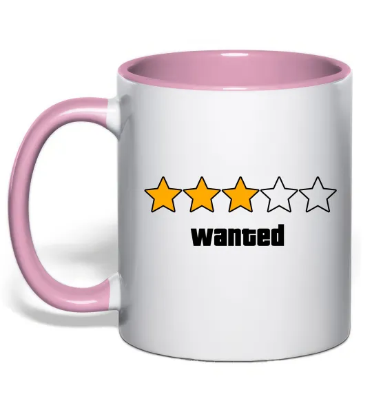 Чашка з кольоровою ручкою Wanted GTA Ніжно рожевий фото