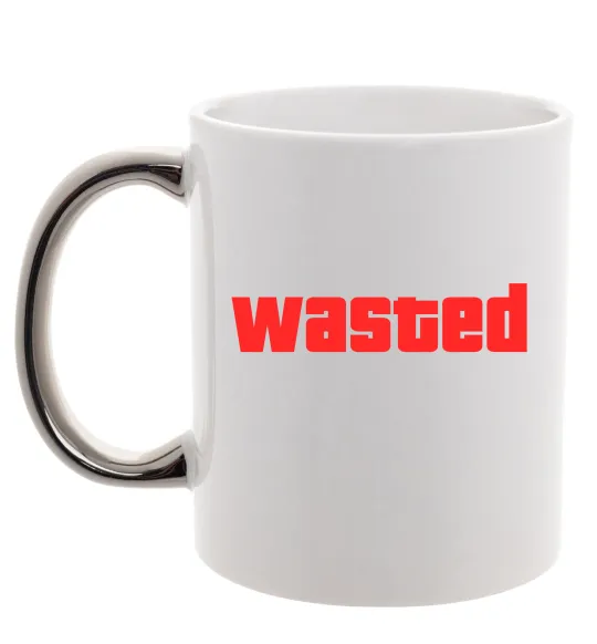 Чашка с цветной ручкой Wasted Серебро фото