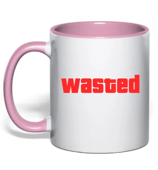 Чашка с цветной ручкой Wasted Нежно розовый фото